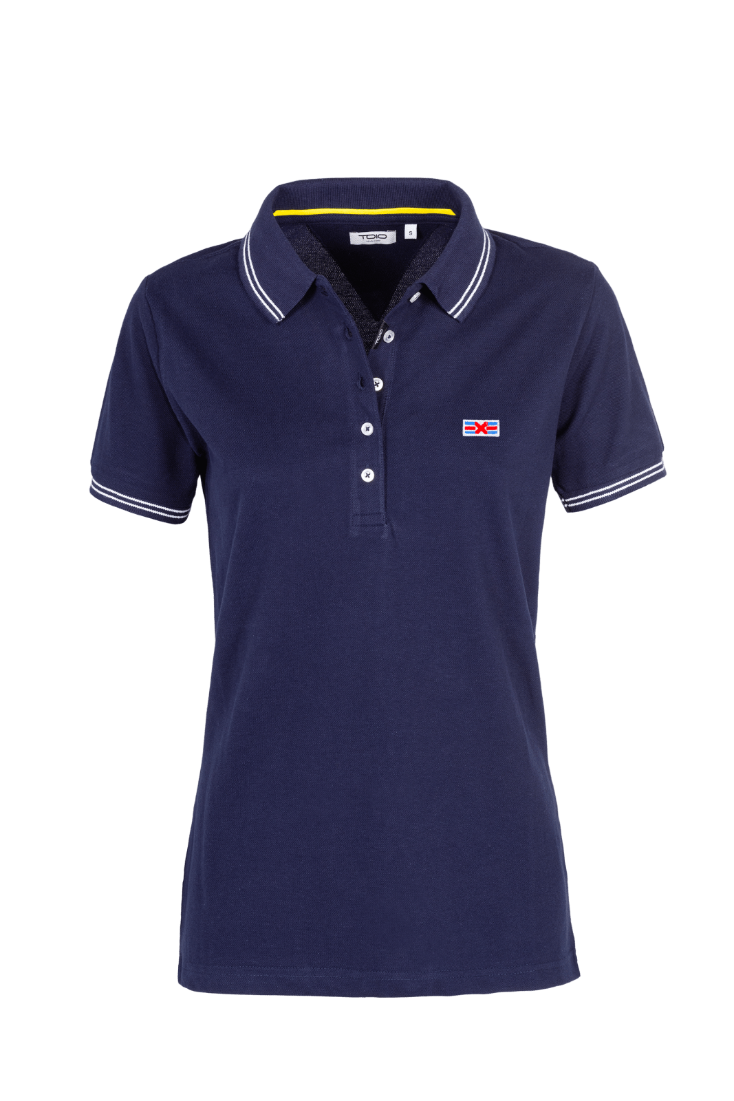 BAY POLO-SHIRT WOMAN 102 DARK NAVY OPTICAL WHITE copia2